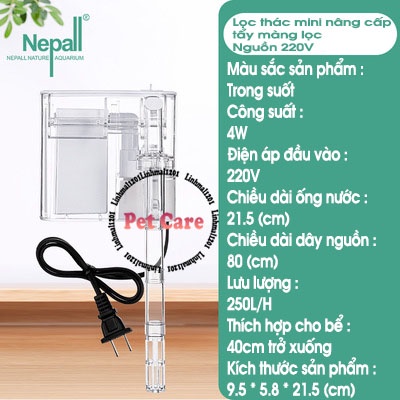 Lọc thác mini bể cá bể thủy sinh Nepall