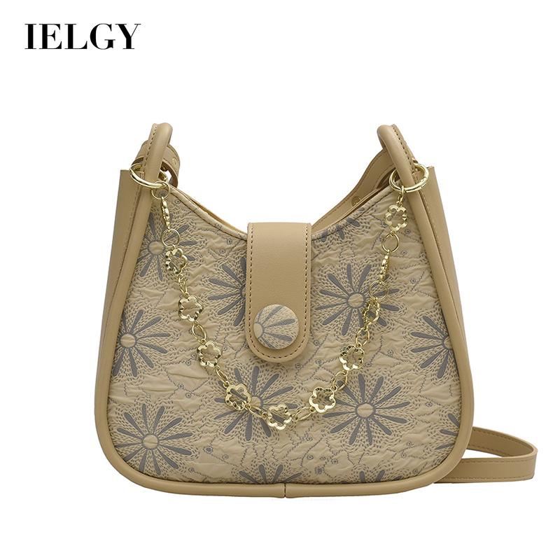 Túi đeo vai IELGY in họa tiết phong cách cổ điển Hàn Quốc thời trang cho nữ