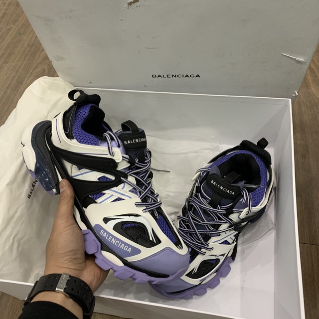 Giầy bale.ciga track tím trắng lai au