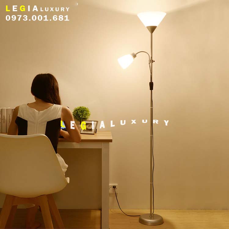 Đèn Cây Đứng IKEA Lê Gia DC940B - Bạc | Đèn Cây Cho Phòng Khách Và Phòng Ngủ