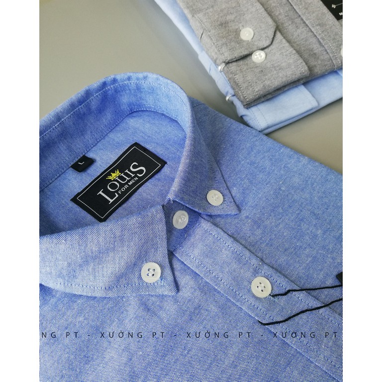 Áo sơ mi nam 2 màu Xám và Xanh nhạt siêu hiếm chất oxford chất dày dặn dáng siêu đẹp | BigBuy360 - bigbuy360.vn