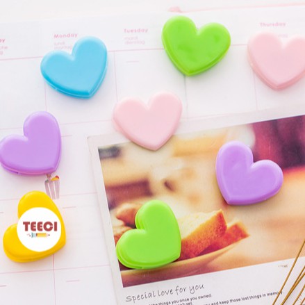 <Video Review> Kẹp Bướm Giữ Giấy Ghi Chú Tài Liệu Đánh Dấu Sách Đồ Dùng Văn Phòng Hình Trái Tim Cute Nhiều Màu D045