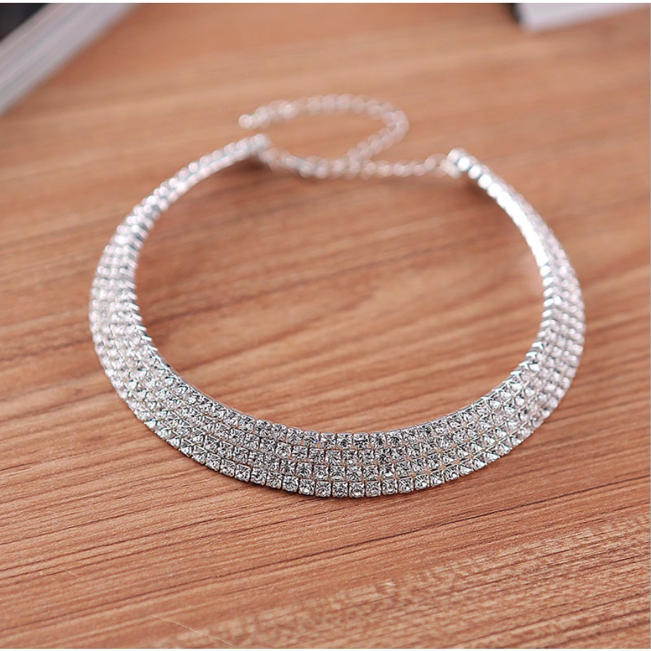 Bộ trang sức nữ bản lớn đính đá tinh thể cao cấp