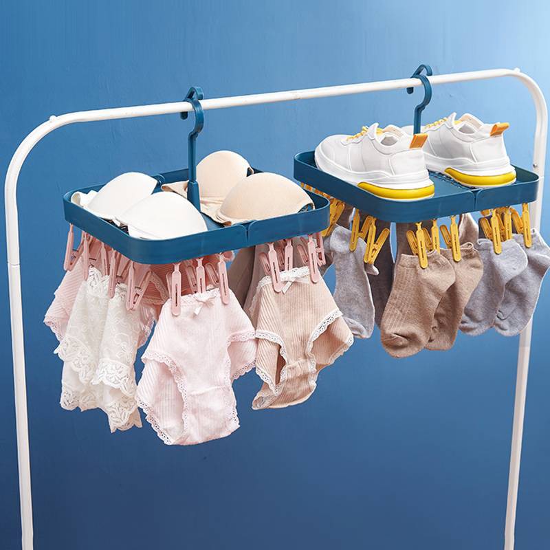 Khung phơi đồ nhiều kẹp có thể gấp lại tiện lợi cho vớ/ sandals/ đồ lót/ giày