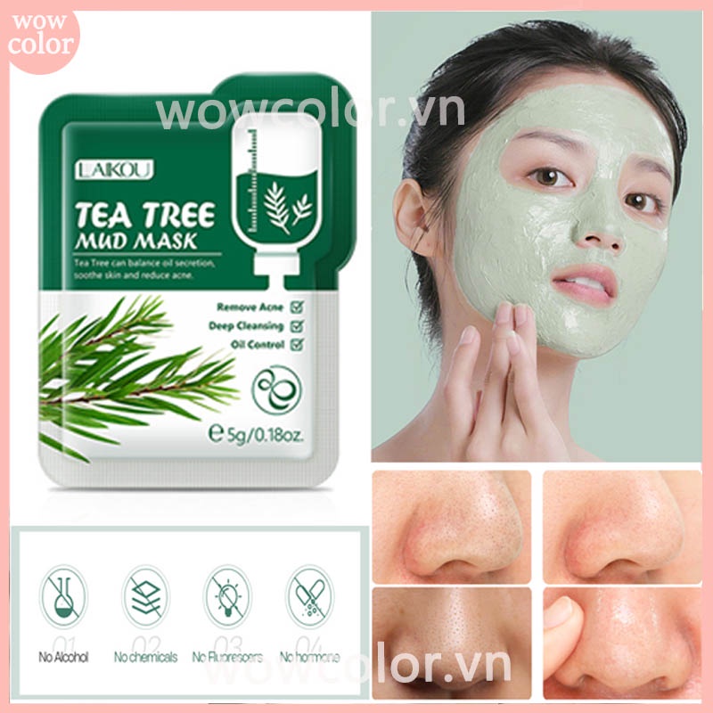 Mặt Nạ Bùn Làm Sạch Sâu Loại Bỏ Mụn Đầu Đen Chiết Xuất Từ Tràm Trà Laikou