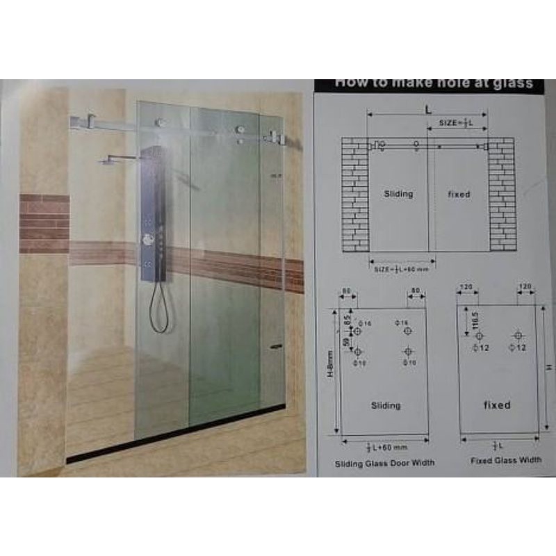 Bộ bánh xe Treo lùa 10x30 cabin phòng tắm kính