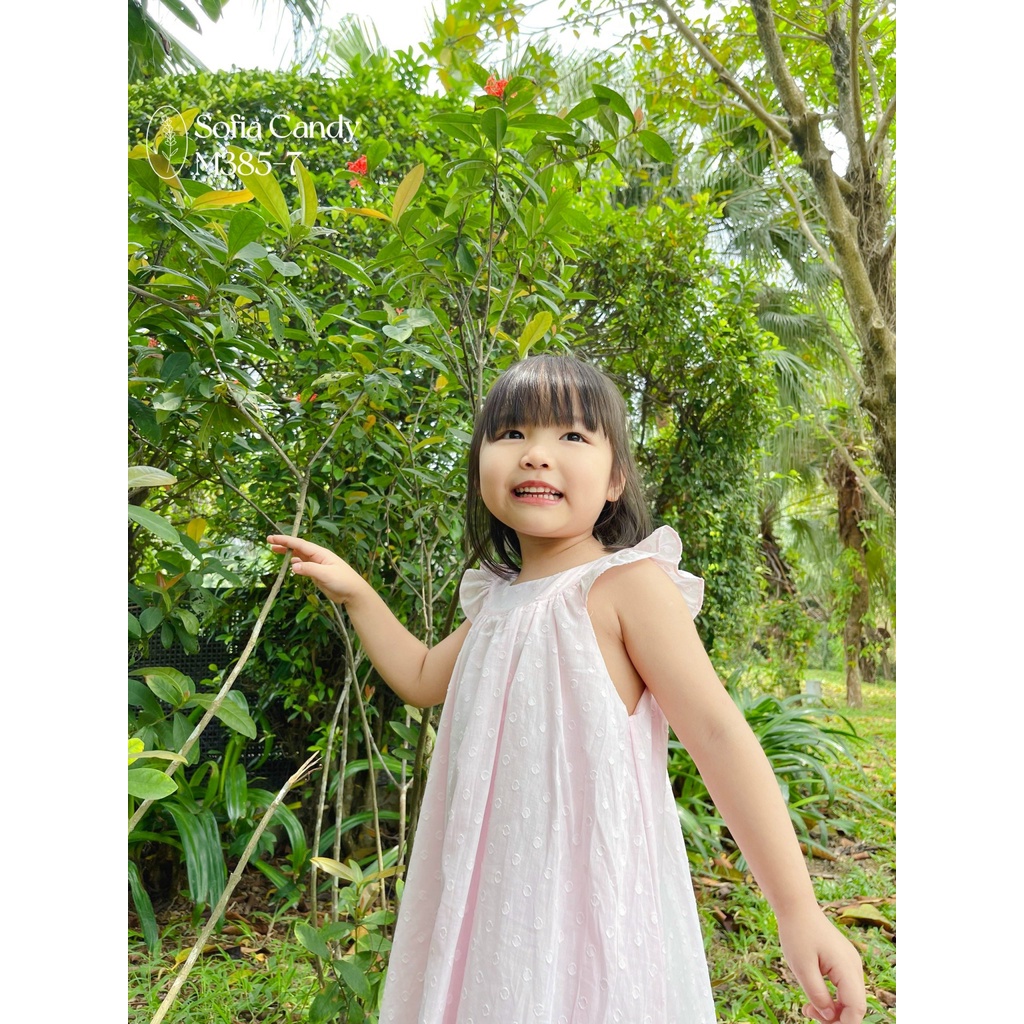 VNXK-VÁY SOFIA HỒNG NGỌT NGÀO CHO BÉ GÁI -MÃ ĐBG05