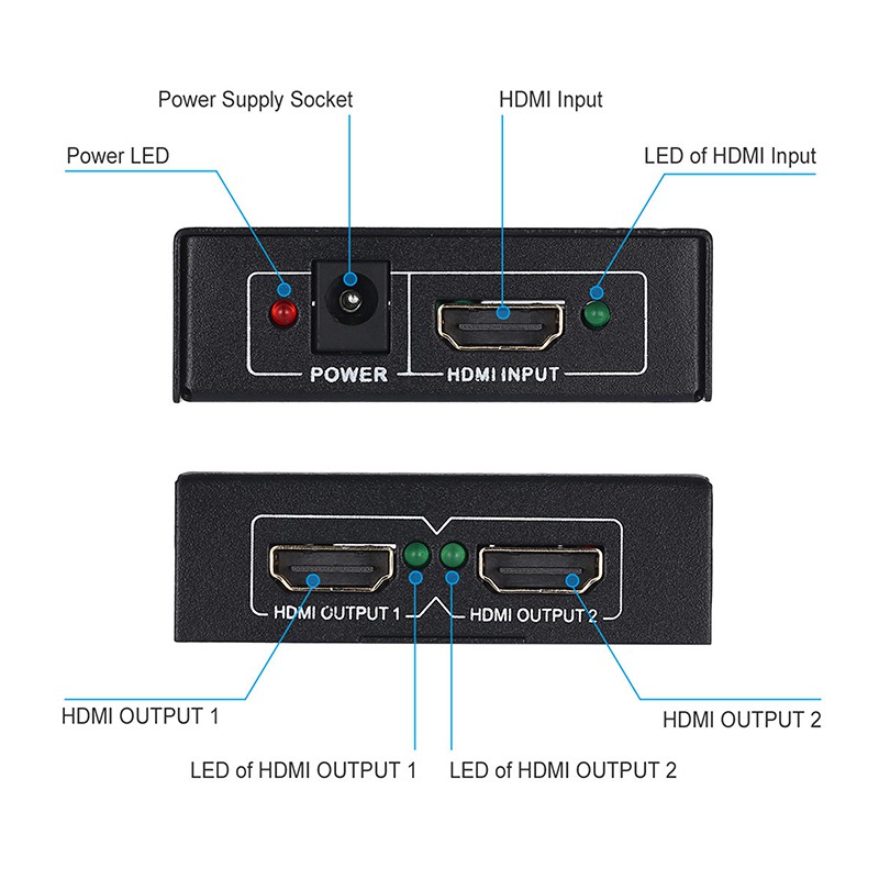 Hộp Chia 1 Cổng Hdmi 1080p 1080i 1 Trong 2 Chất Lượng Cao