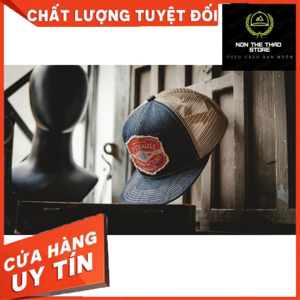 Nón lưỡi chai LEVIS chất jean phối lưới Hàn Quốc cao cấp, nón kết thể thao L1A20 màu xanh