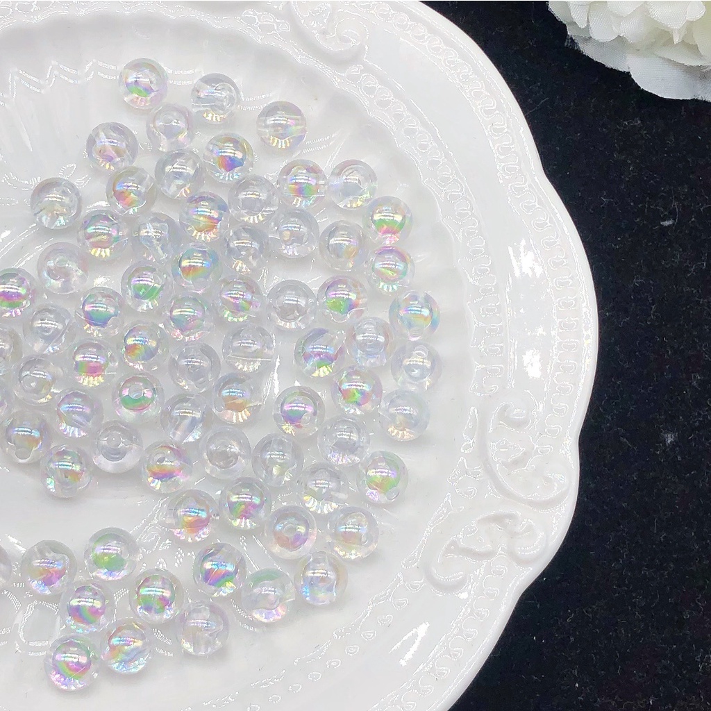 Hạt nhựa Acrylic tròn 4-10mm nhiều màu sắc dùng làm trang sức thủ công