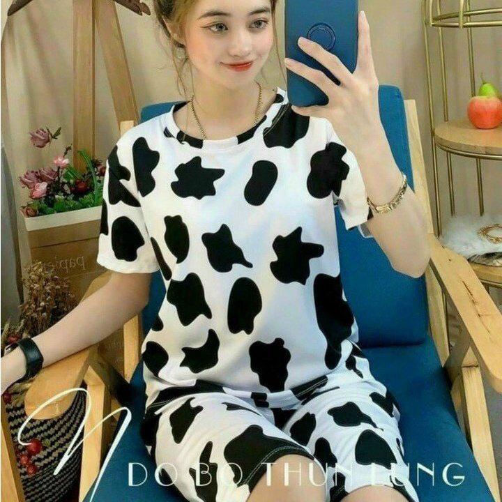❌❌ Bò sữa ❌❌ Đồ bộ lửng  thun, đồ bộ bò sữa, đồ bộ mặc nhà bò sữa siêu xinh M0023