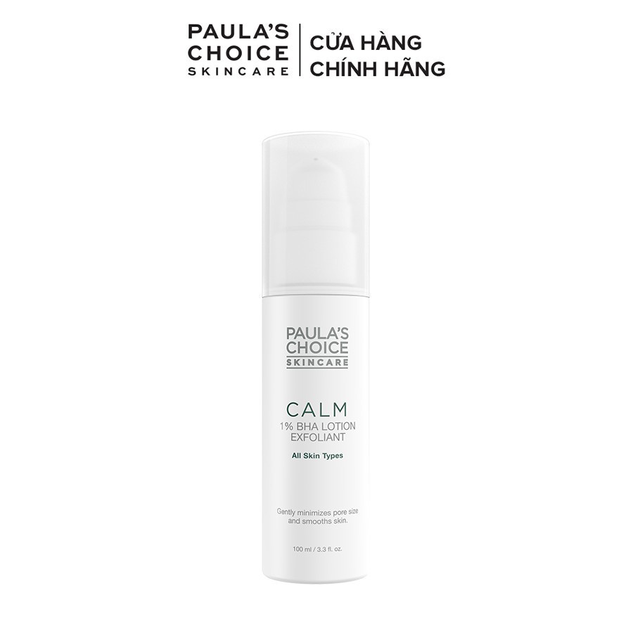 Lotion tẩy da chết dịu nhẹ phù hợp cho da nhạy cảm Paulas Choice CALM Redness Relief 1% BHA Lotion Exfolia 30/100ml