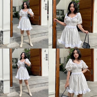 Đầm Trắng Tiểu Thư EIRA DRESS thiết kế nhẹ nhàng thanh lịch form váy chữ A xoè nhẹ tôn dáng che khuyết điểm