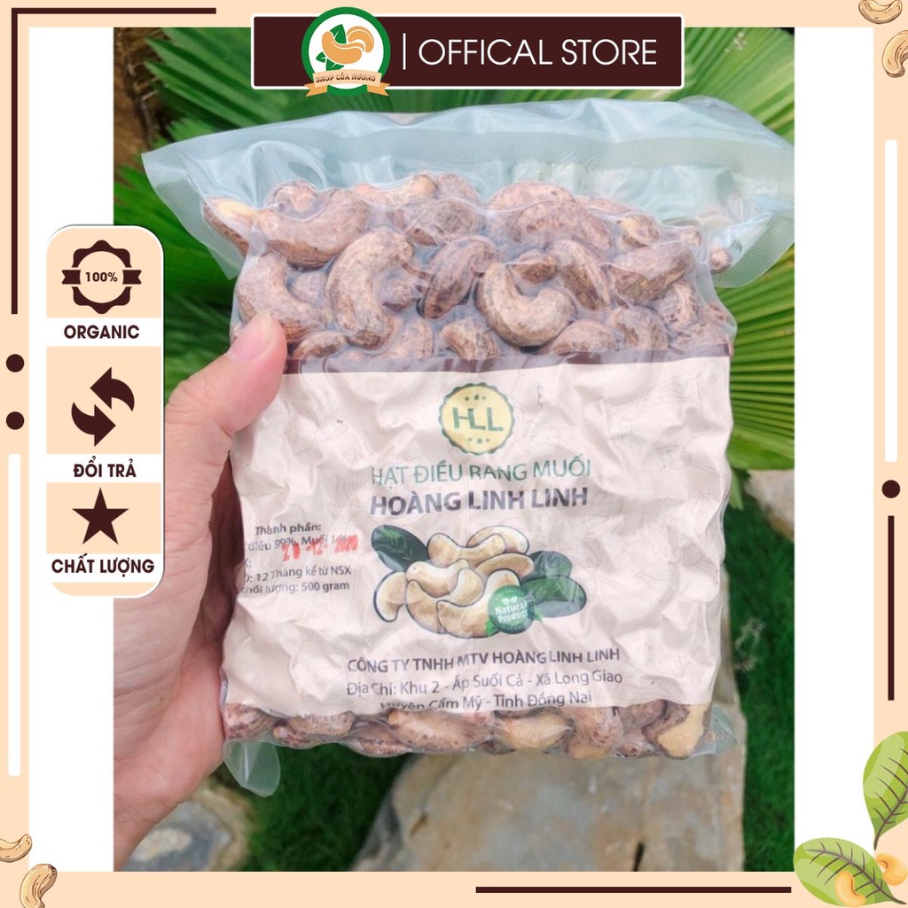 0.5KG HẠT ĐIỀU RANG MUỐI CÒN VỎ LỤA - HOÀNG LINH LINH