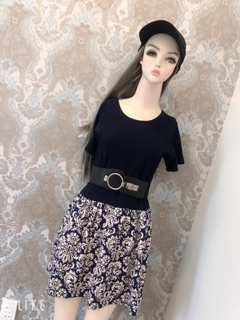Đầm dáng xoè hoạ tiết