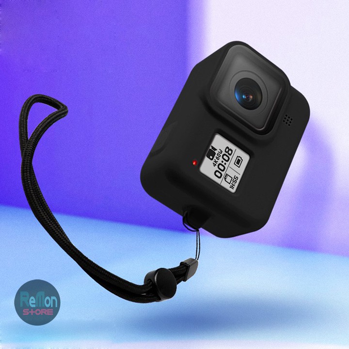 Vỏ cao su silicon cho GoPro Hero 8 có dây cổ tay Puluz (chọn màu) - Hàng chính hãng