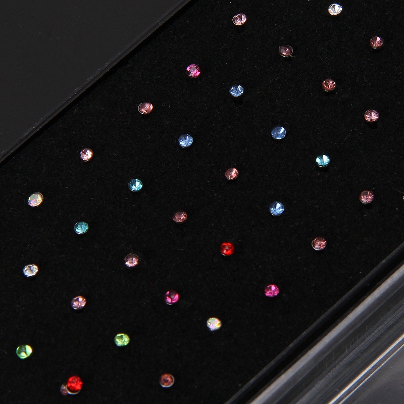 [Hàng mới về] Set 60 khuyên mũi đính đá bằng thép không gỉ