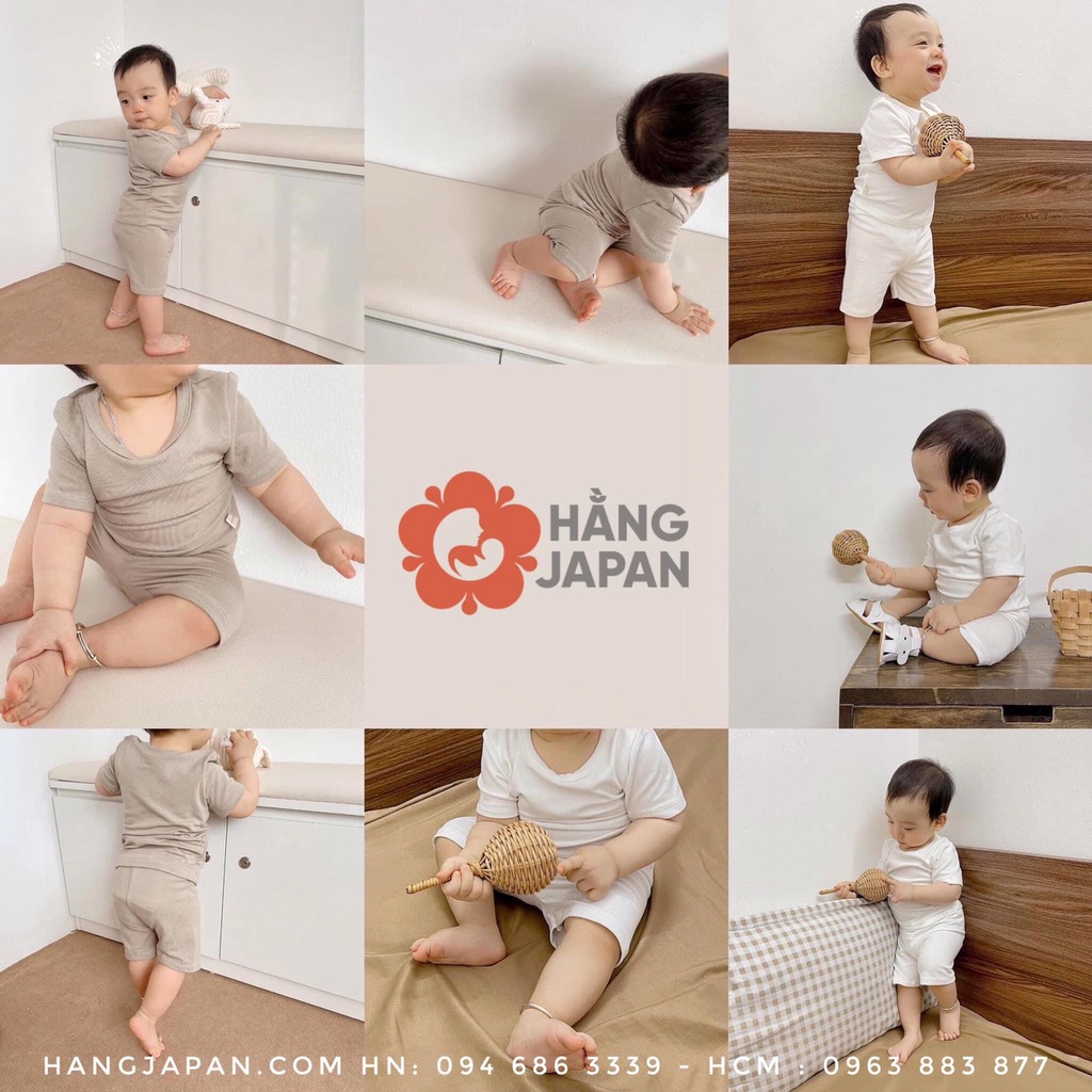 Bộ cotton cộc tay cho bé