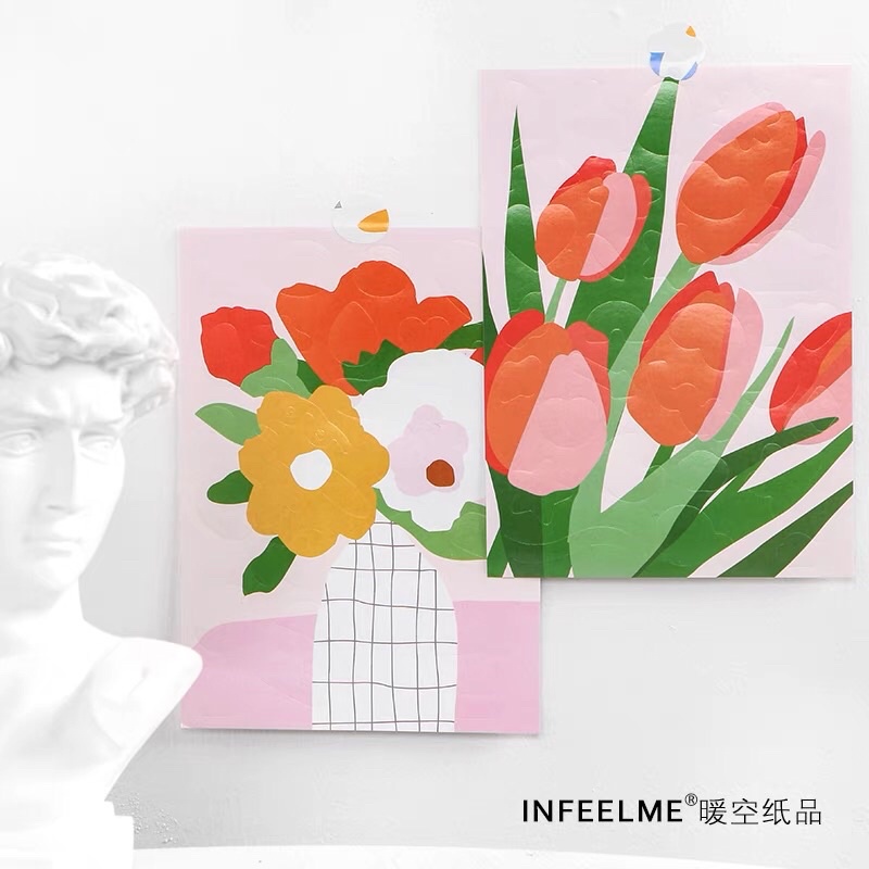 Set 2 tấm hình dán độc đáo các loài hoa