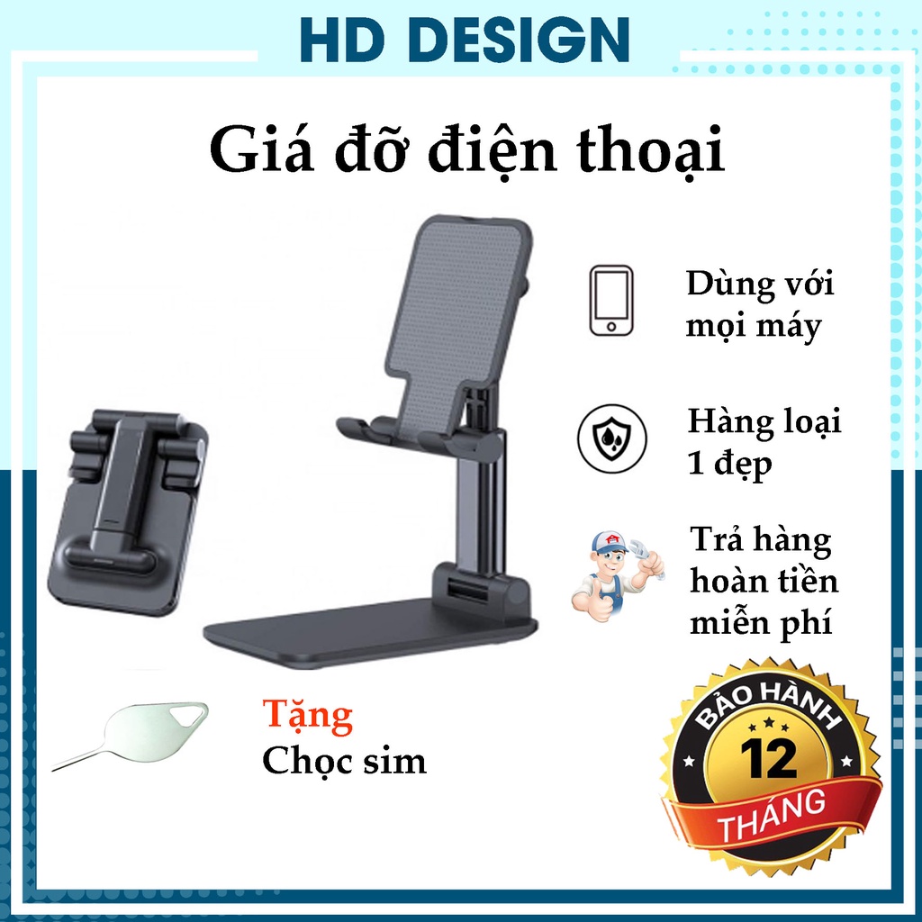 Giá Đỡ Điện Thoại Gấp Gọn Để Bàn, Kệ Để Điện Thoại Để Bàn Hỗ Trợ Học Tập - Xem Phim - Livestream Sản Phẩm Cực Hot