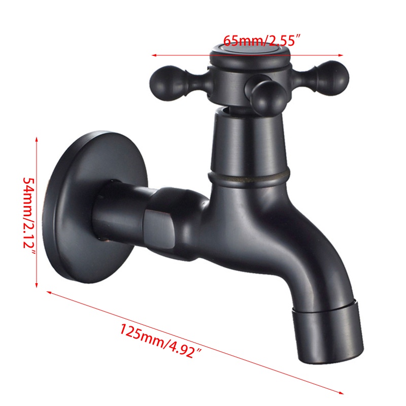 Vòi Nước Bồn Cầu Bằng Đồng Thau Màu Đen Trang Trí Sân Vườn