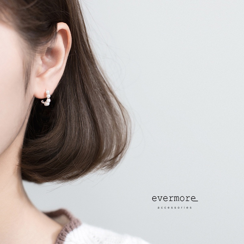 Bông tai bạc EVERMORE, khuyên tai nhánh hoa châu bạc ý 925, phong cách minimalist, thanh lịch - H026