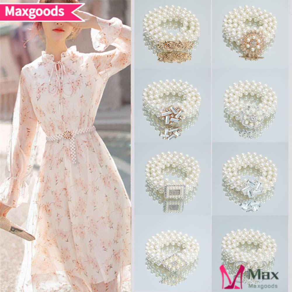 Thắt Lưng Đính Hạt Ngọc Trai Hình Bướm Dành Cho Nữ Mặc Đầm Đầm