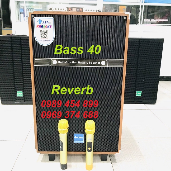 Loa kéo chính hãng AZPO AZ-16-A bass 40-3 Đường tiếng mẫu mới 10 núm chỉnh có Reverb,thùng gỗ cao cấp,kèm 2 mic kim loại