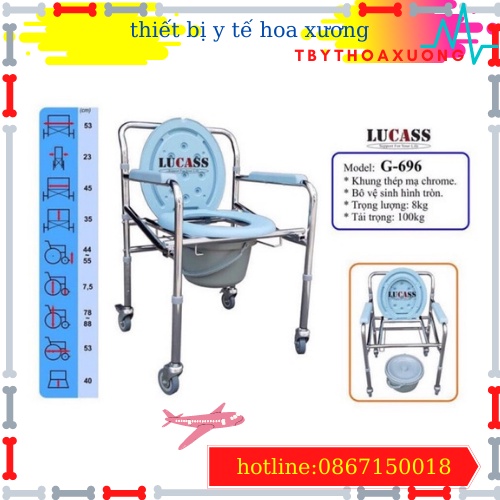 [Hàng chính hãng] Ghế Bô Vệ Sinh Cho Người Già Có Bánh Xe Lucass G-96