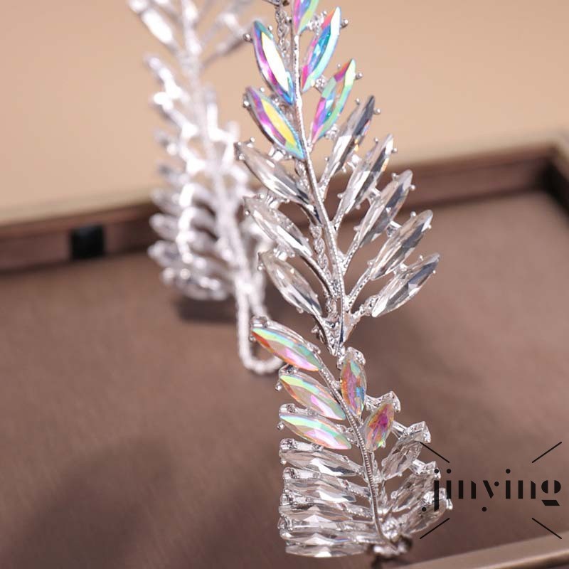 GETNOIVAS Cài tóc họa tiết lá đính đá sang trọng cho nữ