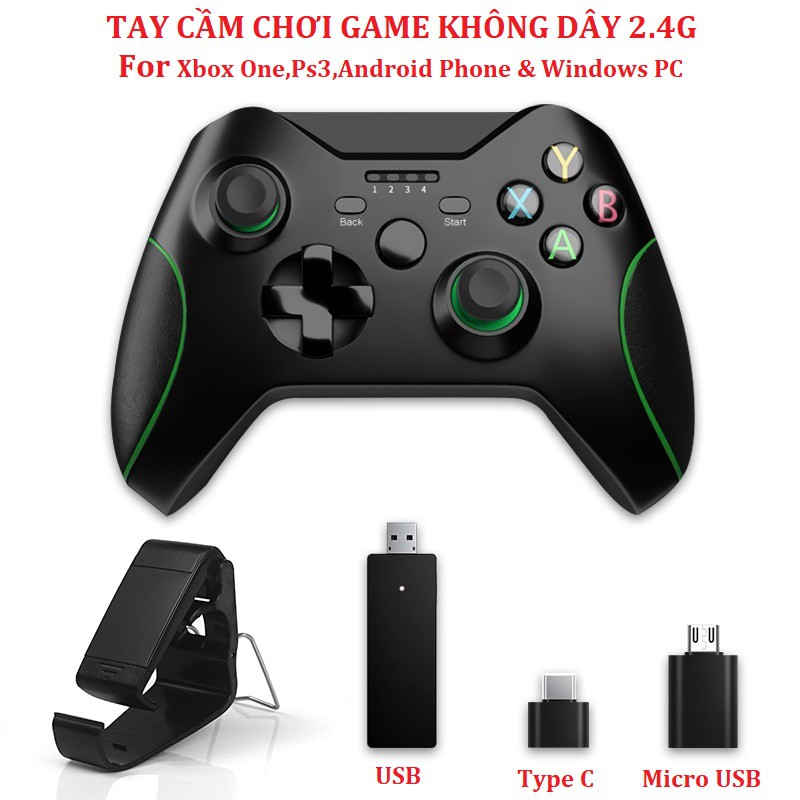 PS3,PS4 Tay cầm chơi game không dây 2.4G cho Xbox One / PS3 /PS4/ Smart Phone / PC / Android phone / Windows PC 7/8/10