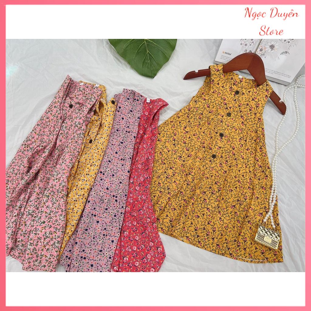 Váy Bé Gái  Hoa Nhí Chất Lanh Lụa Cao Cấp Mềm Mịn Size từ 7-15kg