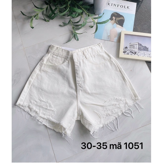 Quần Short Jean Nữ Lưng Cao Phối Rách Kiểu Bigsize Ms1052-1