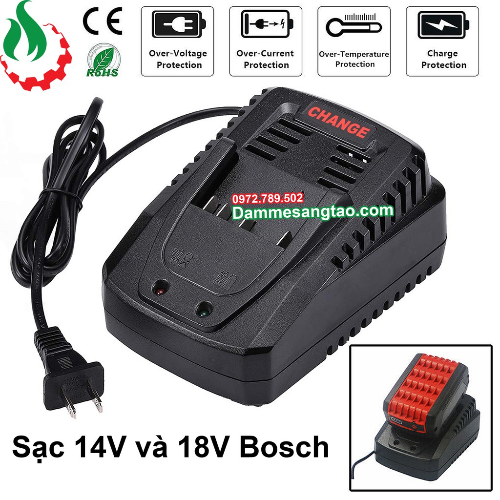 DMST Sạc pin Bosch 14.4V/18V Li-ion 3.7V nhận mạch zin