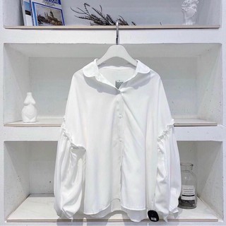 Áo sơ mi tay bồng cổ sen tiểu thư