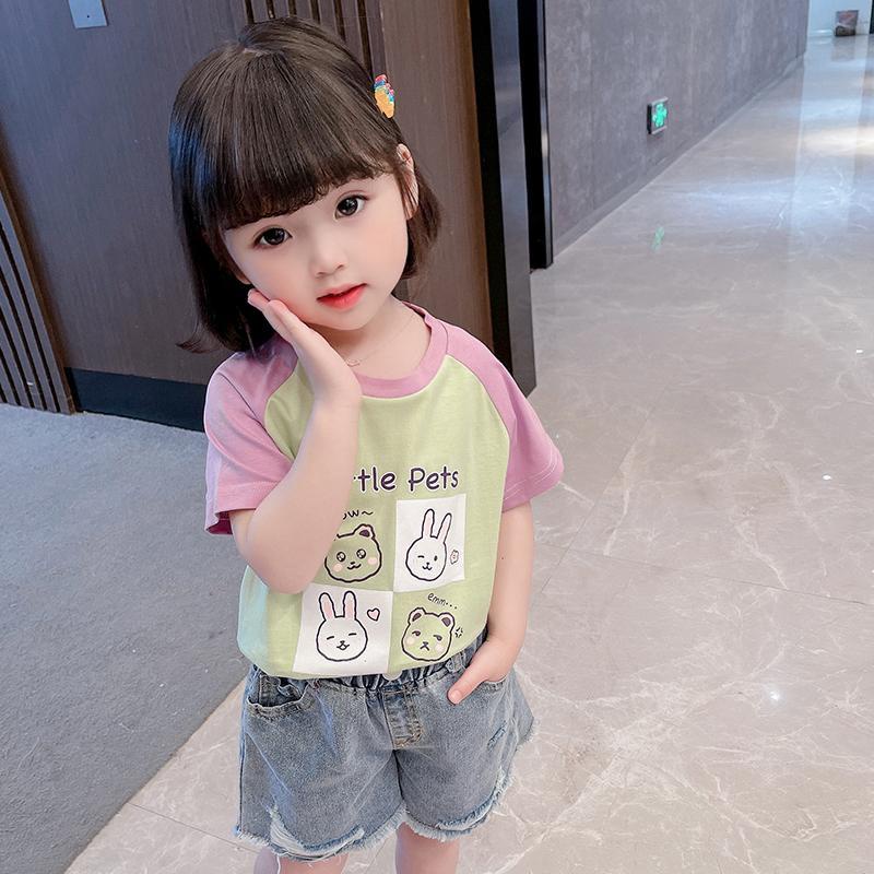 Áo Thun Cotton Tay Ngắn Phong Cách Thời Trang Hàn Nhật Mới 2022 Cho Bé Gái