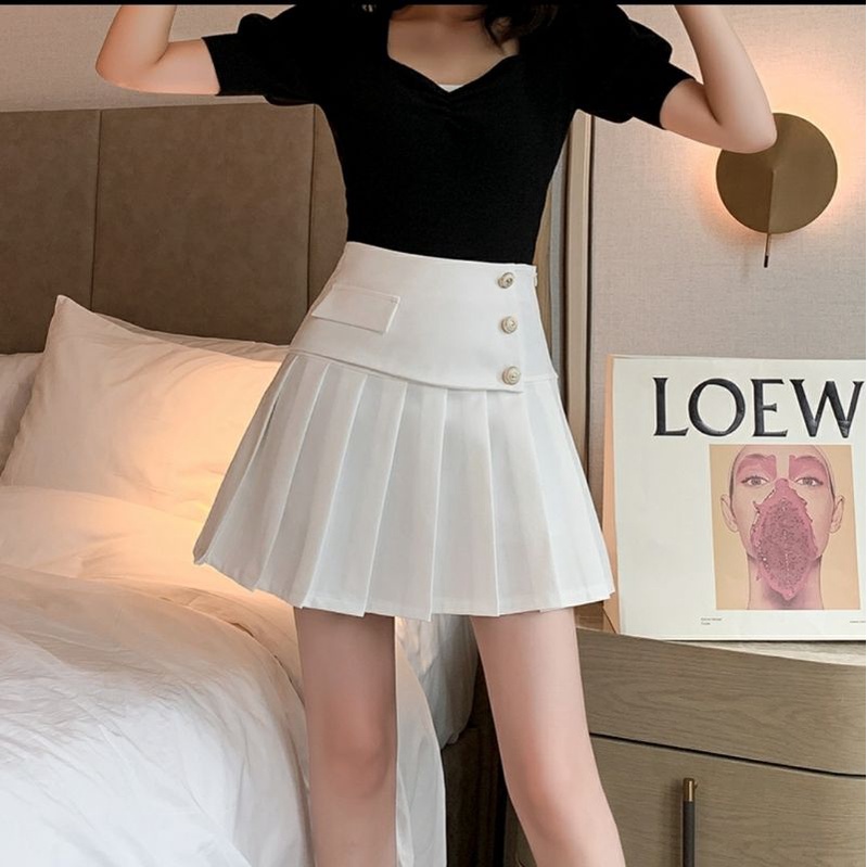 Chân Váy Xếp Ly 3 Cúc 🥰Chân Váy Xếp Ly Theo Phong Cách Hàn Quốc🥰