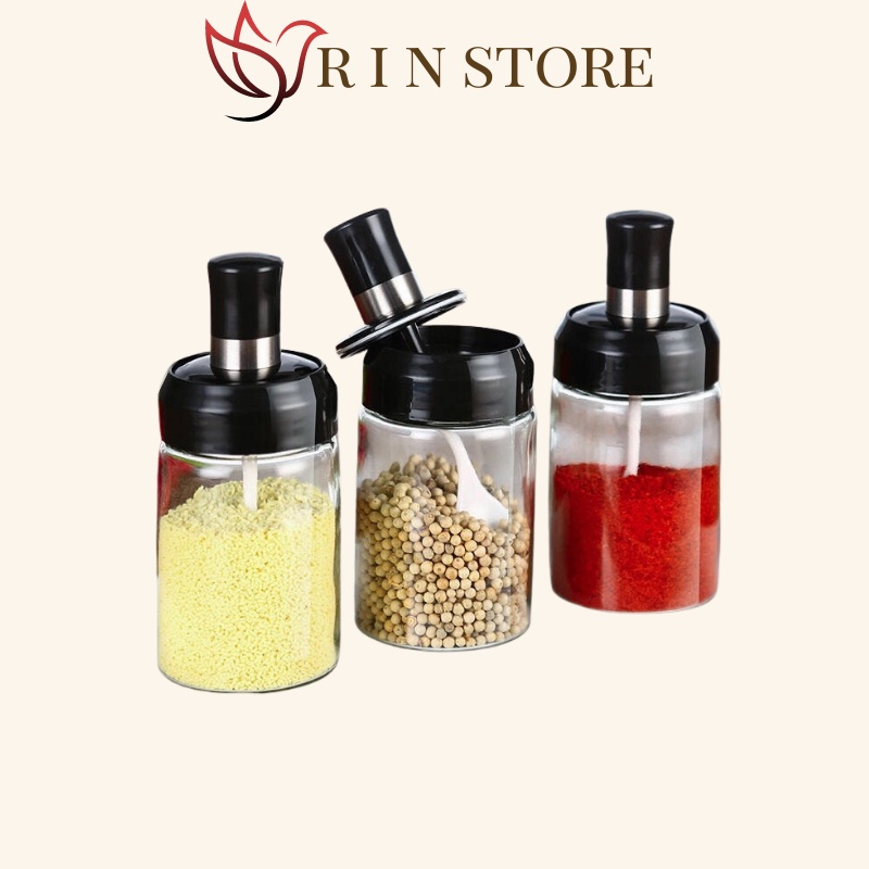 Hũ Đựng Gia Vị Lọ Đựng Gia Vị Kèm Muỗng Tiện Lợi, Hộp Kèm Thìa, Cao Cấp Cực HOT