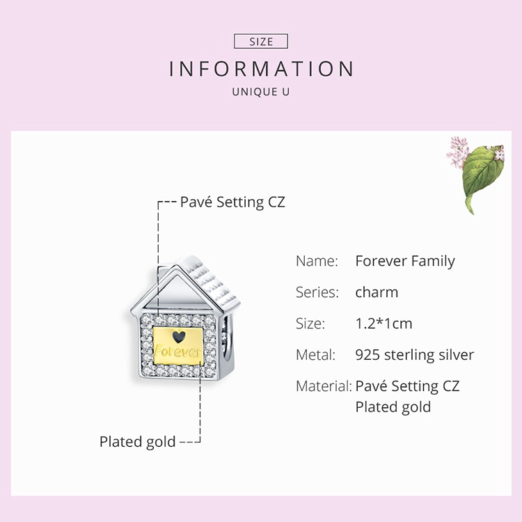 Hạt Charm Bamoer Trang Trí Vòng Tay Hình Ngôi Nhà Đính Đá Độc Đáo | BigBuy360 - bigbuy360.vn