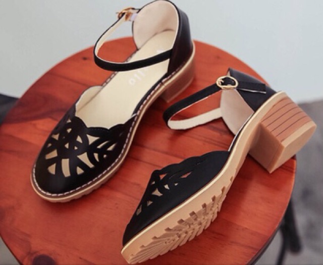 Sandal phong cách Nhật mùa hè ulzzang vintage kiểu retro giày dép nữ oxford cao gót sinh viên du lịch lenvintage