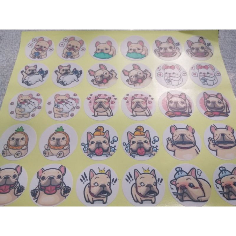 30 hình dán stickers Chó Bulldog