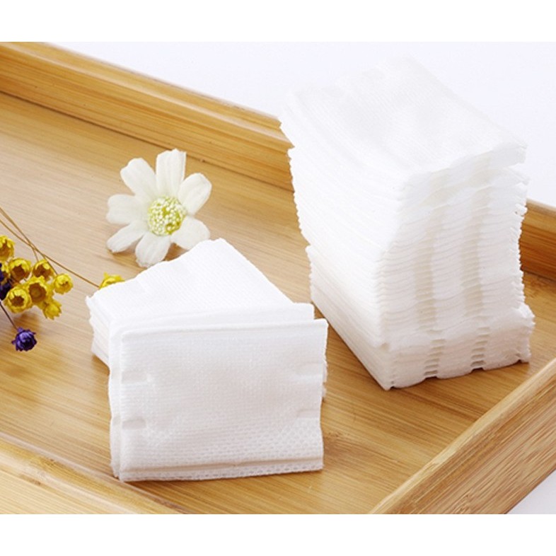 Bông Tẩy Trang 222 Miếng COTTON PADS có túi zip tiện lợi size 5 x 6 cm - Bông tẩy trang COTTON PADS 3 lớp Túi 222 miếng