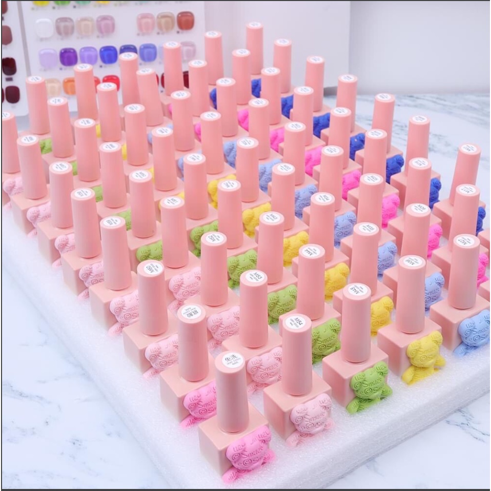 Set sơn gel Hàn quốc 60 màu cao cấp - tặng bảng màu base top - Set 60 màu Gấu