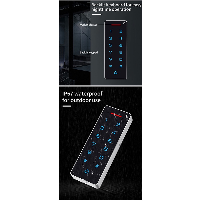 Thiết Bị Đọc Thẻ Điều Khiển Truy Cập Cửa Ra Vào WIFI Tuya Thông Minh ID RFID IP67 Chống Thấm Nước