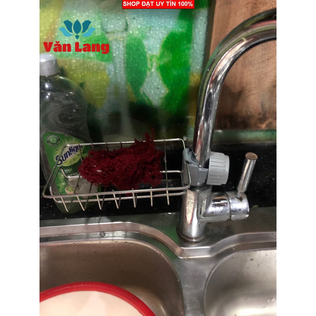 Giá inox để đồ bồn rửa bát, giá inox gắn vòi rửa bát