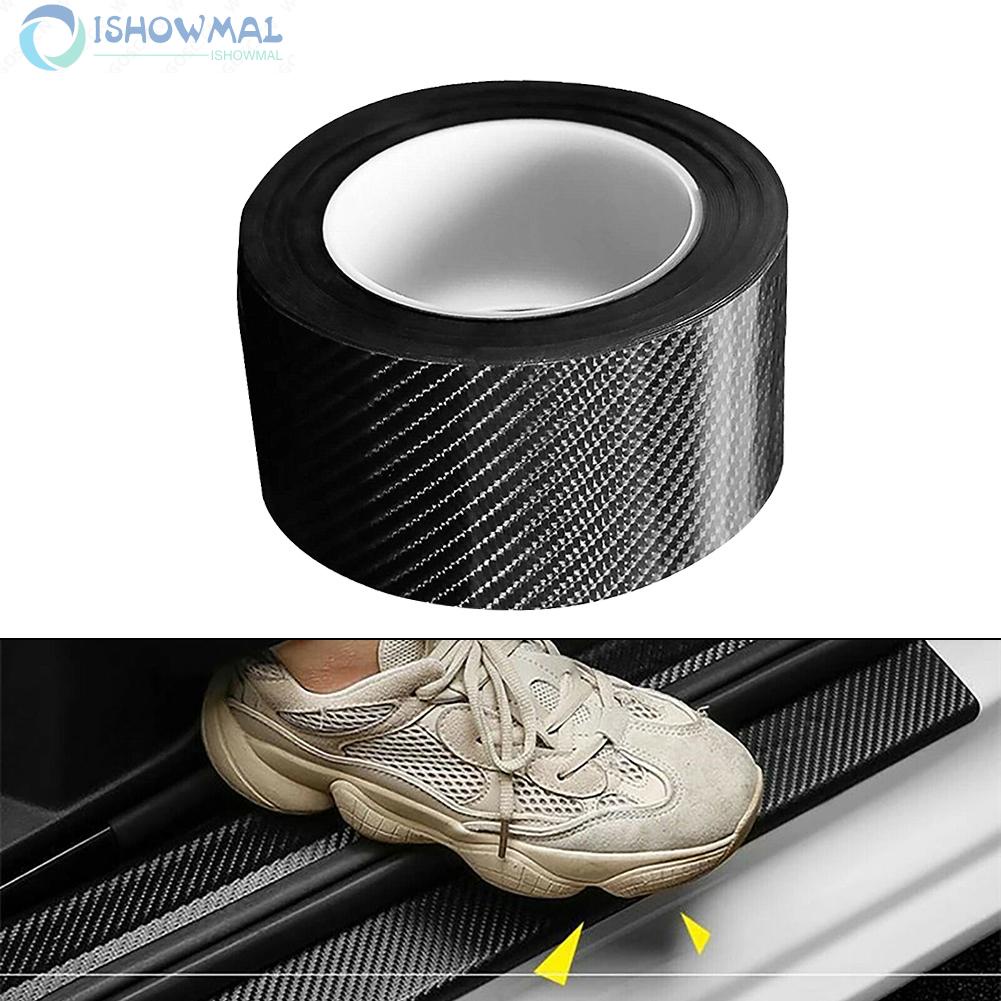 Miếng Dán Cao Su Sợi Cacbon Bảo Vệ Mép Cửa Xe Hơi 5CM * 3M Bảo vệ cái thân cạnh xe tạo ảnh bảo vệ vẽ tự động Hình dán răng