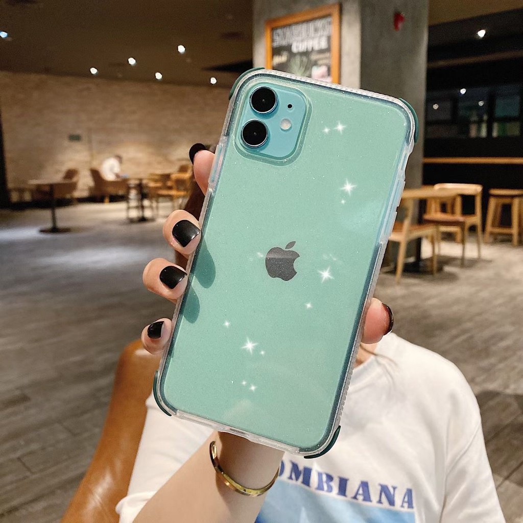 Ốp Điện Thoại TPU Mềm Trong Suốt Lấp Lánh Chống Sốc Cho iPhone 7 8 Plus X XS MAX XR 11 12 13 Pro MAX