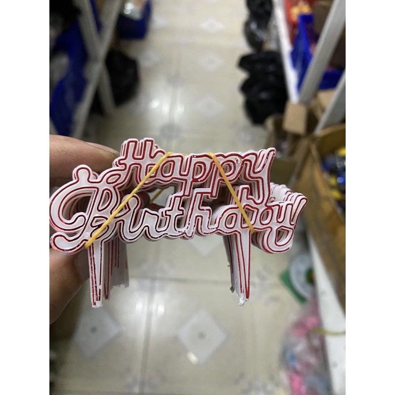 [Freeship] Combo 100 cắm nhựa happybirthday trang trí bánh kem