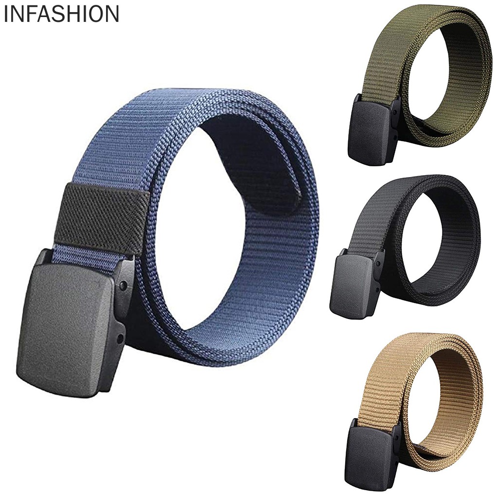 Thắt Lưng Dây Bện Phối Khóa Kim Loại Thời Trang Cho Nam