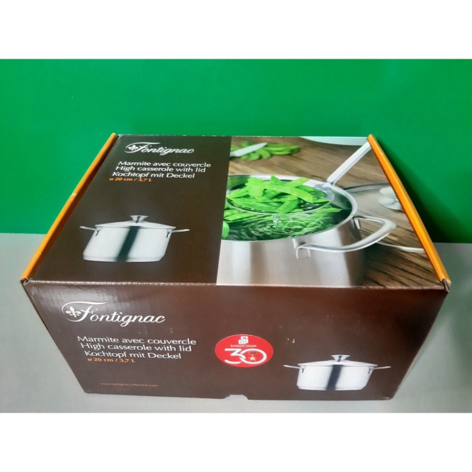 Nồi inox cao cấp Fontignac 20cm 🥘có vạch báo mực nước🐟 Thương hiệu hàng đầu của Pháp HGDBĐ